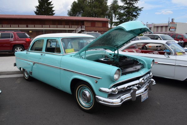 blue ford postwar sedan during 2014 Hot August Nights in Reno, NV