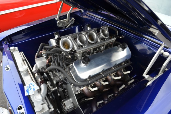 big block chevy v8 with velocity stack intake in a chevy 2 nova hot rod
