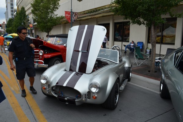 shelby cobra kit car parked on street at 2014 Hot August Nights in Reno, NV