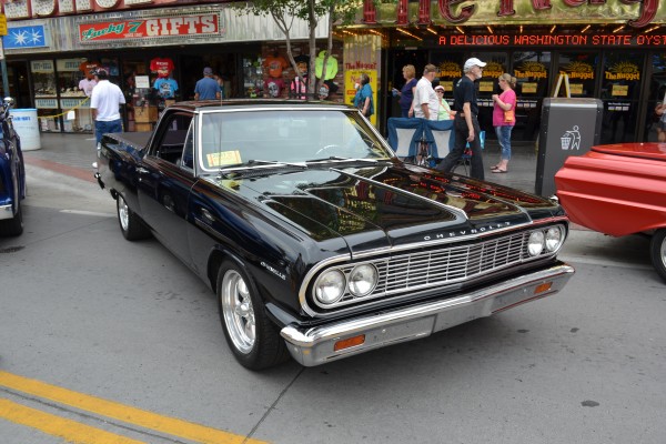 black 1964 chevy el camino with custom wheels