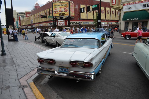 rear taillights on a 1950s ford fairlane parked at hot august nights 2014