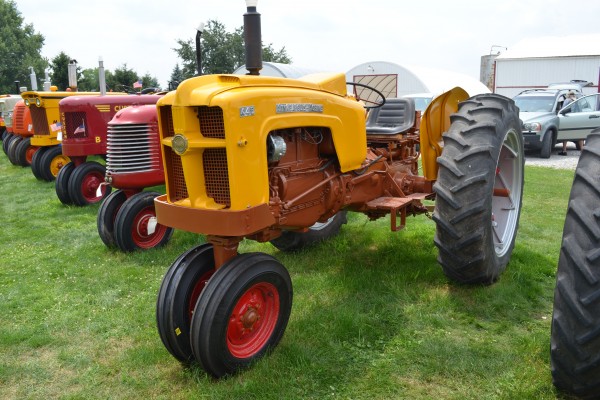 vintage Minneapolis moline 445 tractor at an antique farm equipment show