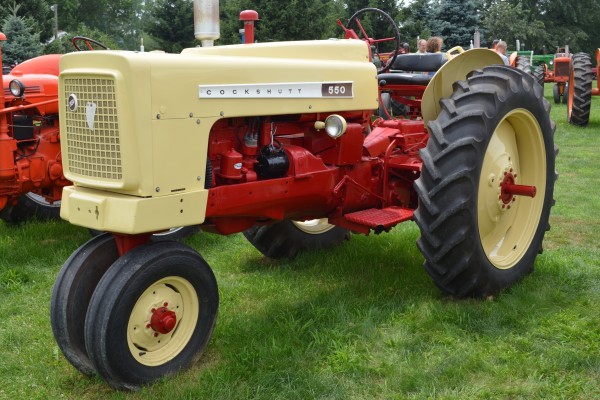 vintage cockshutt 550 tractor at an antique farm equipment show