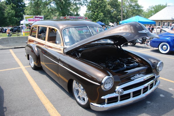 custom deluxe woody style chevy postwar station wagon