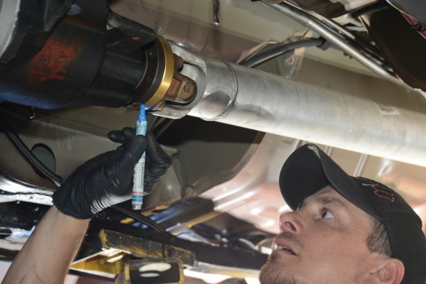 marking driveshaft prior to removal to ensure proper balance