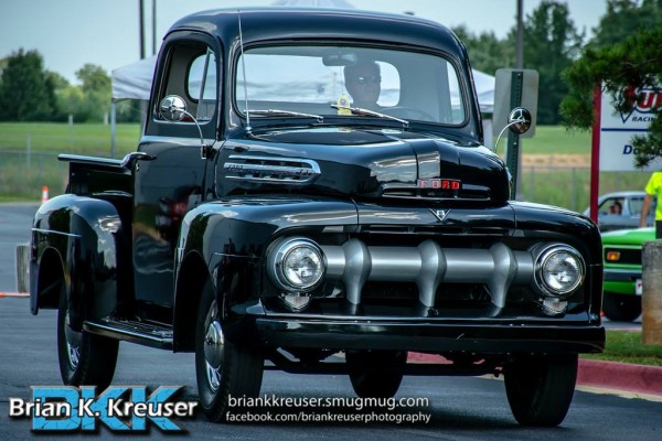 ford f-1 vintage black pickup truck