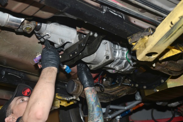 removing electrical connectors prior to removing driveshaft