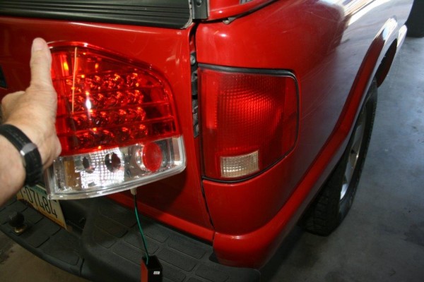 replacing the taillights on an old truck bed