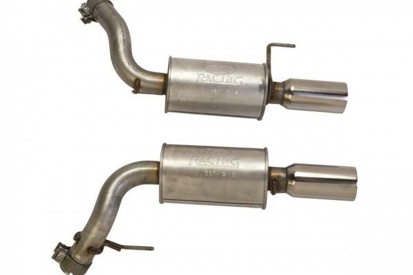 a pair of ford racing mufflers