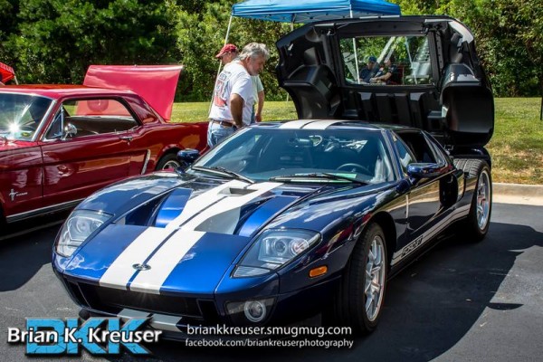 modern ford gt supercar at a local cruise in