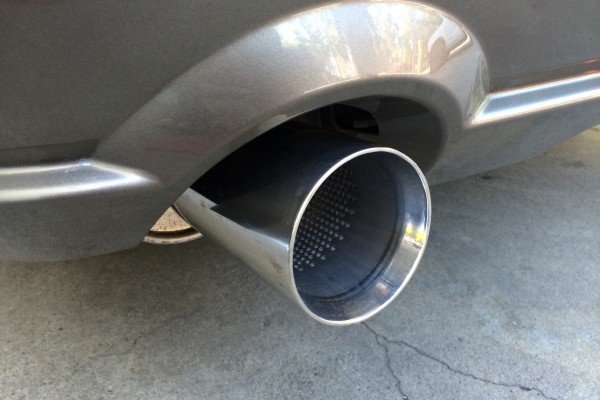 close up of a mustang exhaust tip