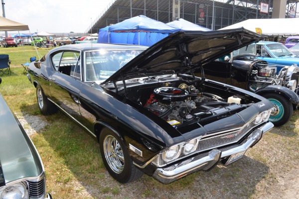 black Chevy Chevelle at summit motorsports park