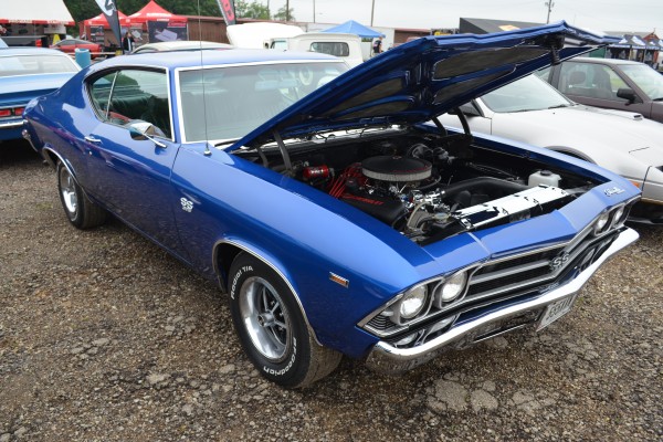 blue chevy chevelle ss big blog with custom wheels