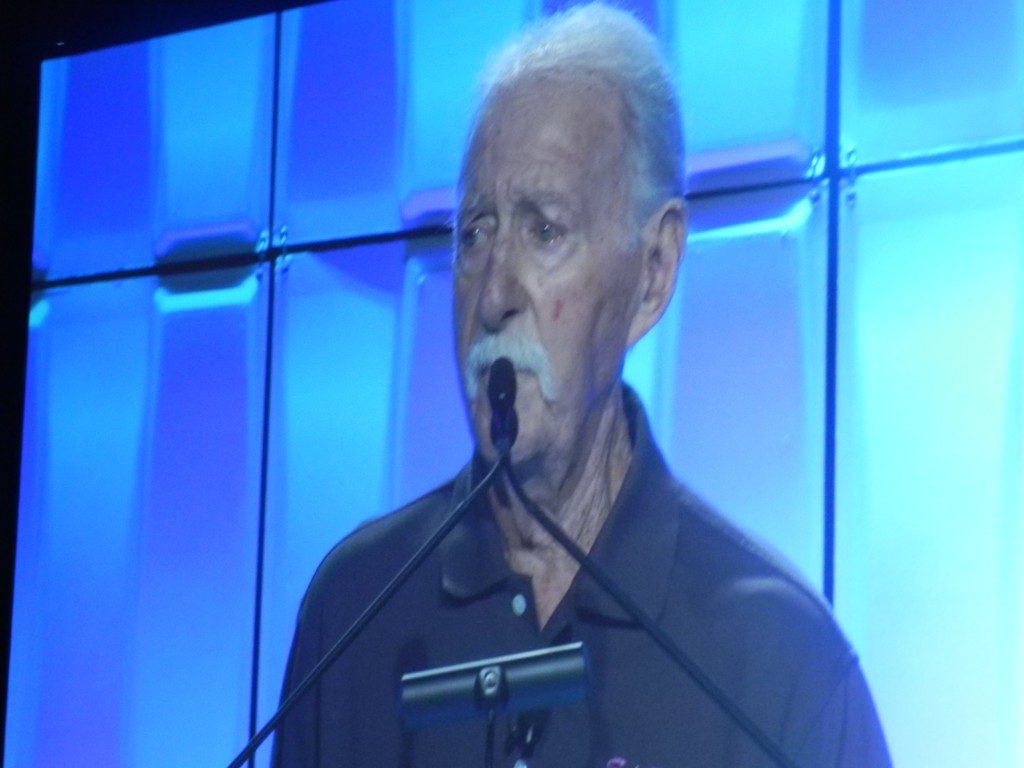 ed pink receiving achievement award at 2014 SEMA Trade Show