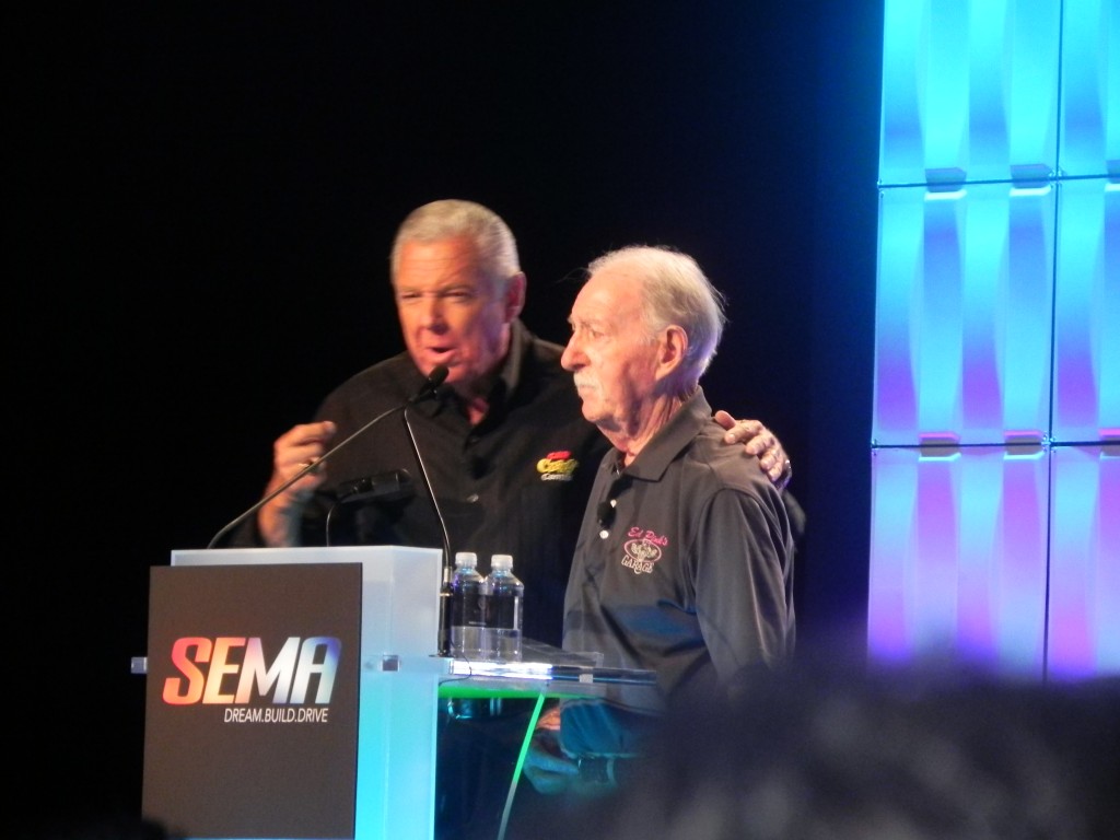 ed pink receiving achievement award at 2014 SEMA Trade Show
