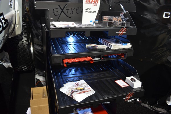 cargo ease truck bed rack on display at 2014 SEMA automotive trade show
