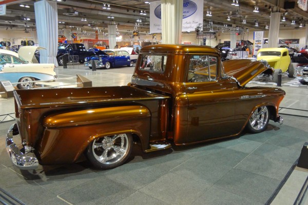 chevy custom show truck on display
