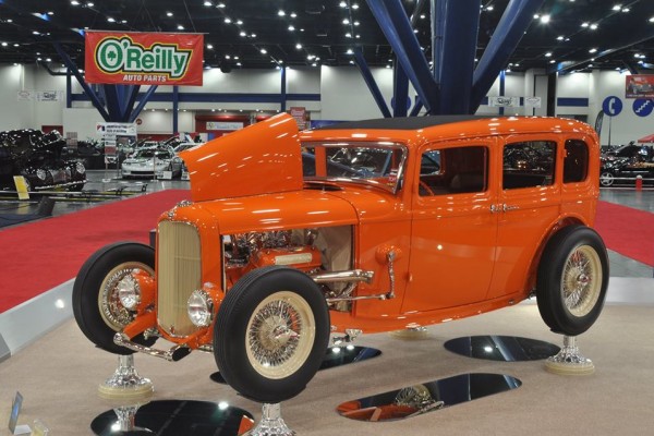 1932 Orange Ford Sedan Millwinder Award Winner 2014, driver's side