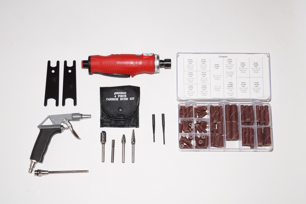 grinding tool with carbide bits and air gun
