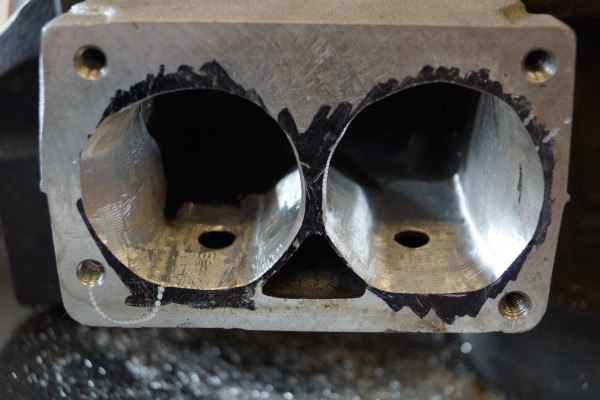 magic marker used to show where to grind a port