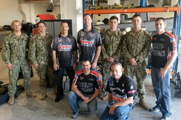 nhra drivers greeting military troops