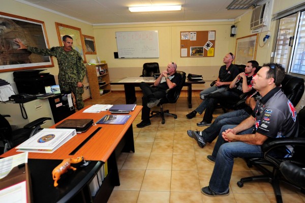 nhra drag race drivers greeting military troops