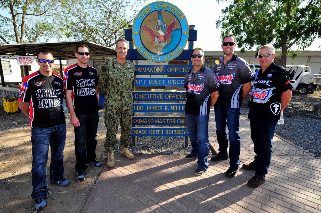 nhra drag race drivers at army base