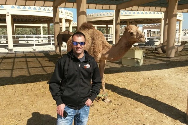man with a camel
