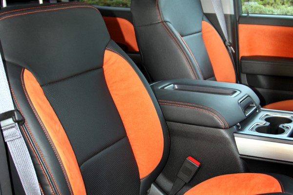 interior of a custom chevy silverado truck
