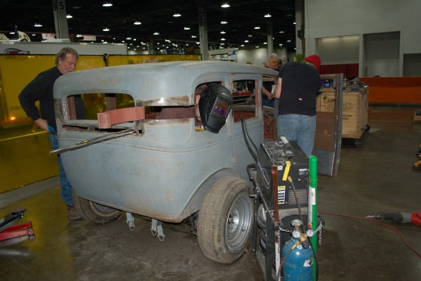 hot rod roof chop project in progress