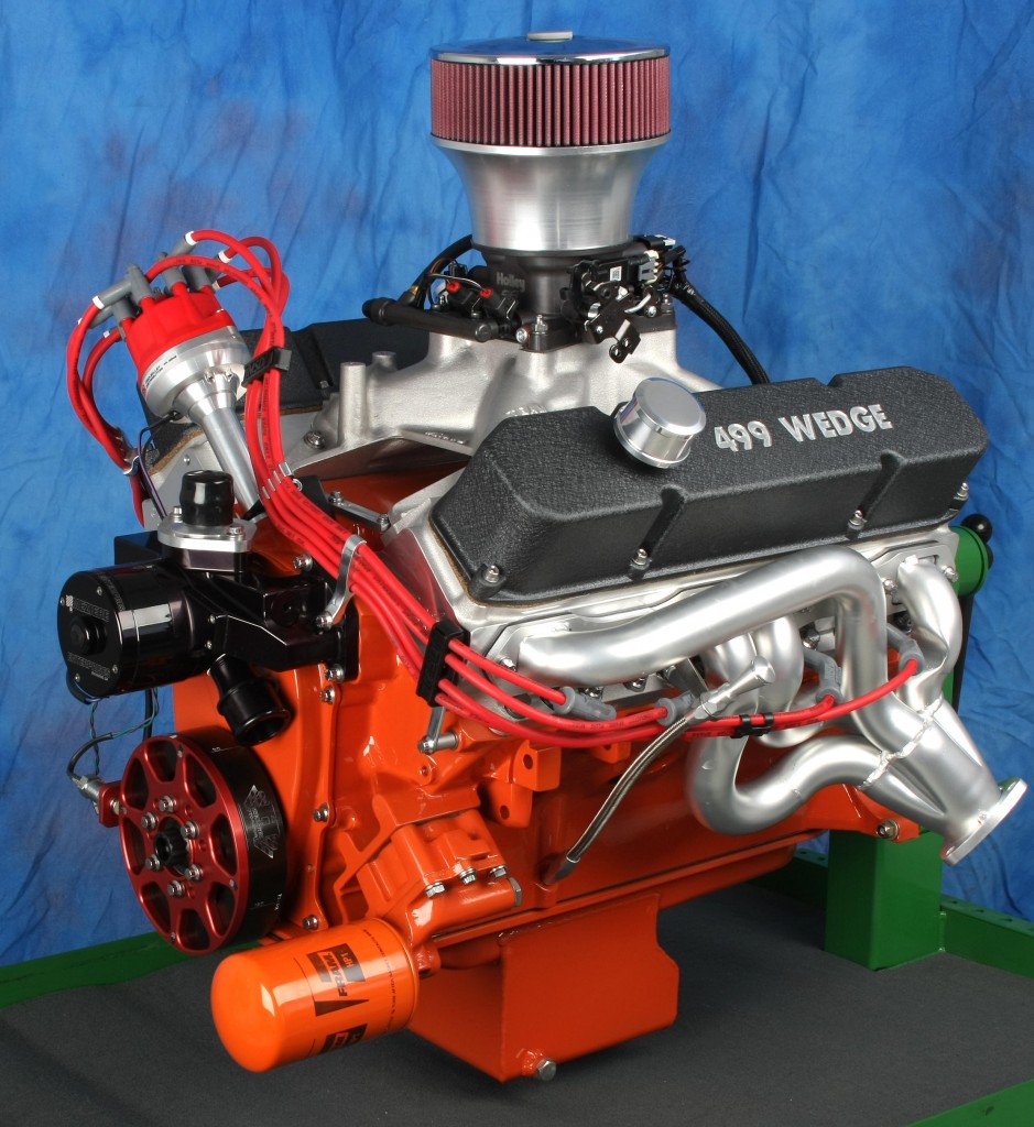 499 wedge mopar motor on a stand