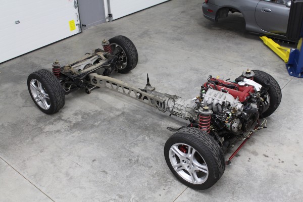 Project Thunderbolt, stock miata drivetrain with body removed