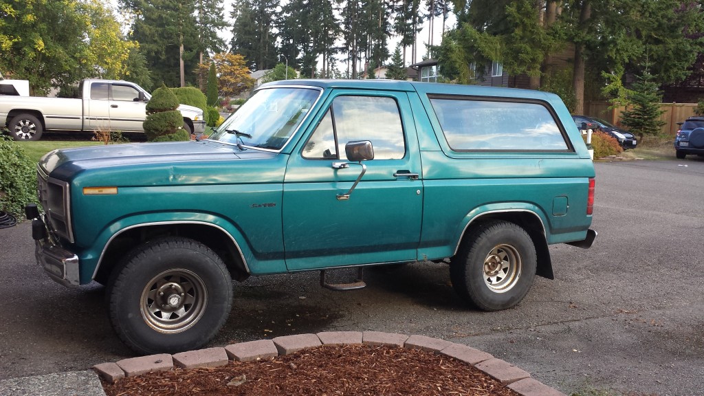 1984 ford bronco with a 302 v8 and a four speed manual transmission