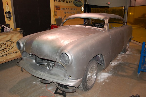 vintage hot rod project car down to bare metal