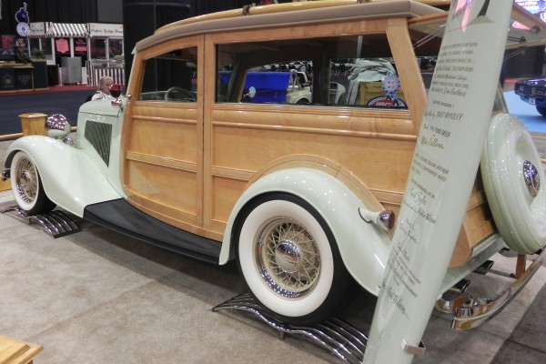 white vintage woody station wagon hot rod