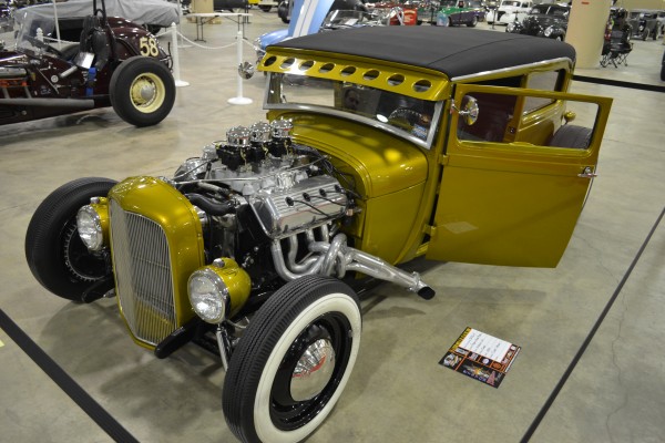 ford hotrod coupe with hemi v8 and tri-carb setup