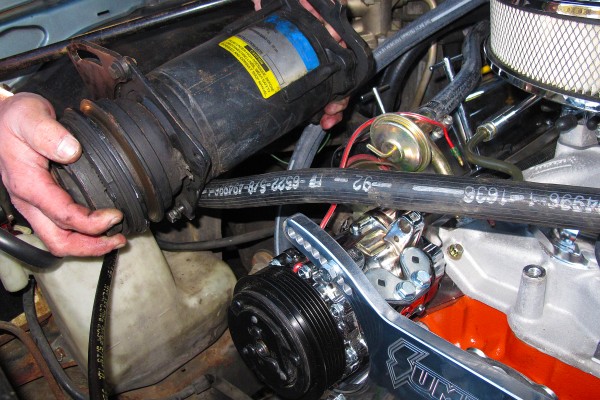 a/c compressor size comparison on a v8 engine