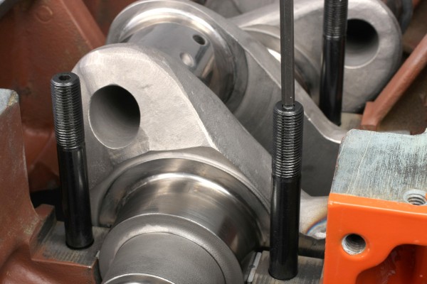 arp main studs installed on a mopar v8