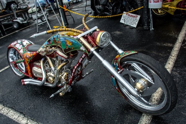 custom chopper style motorcycle