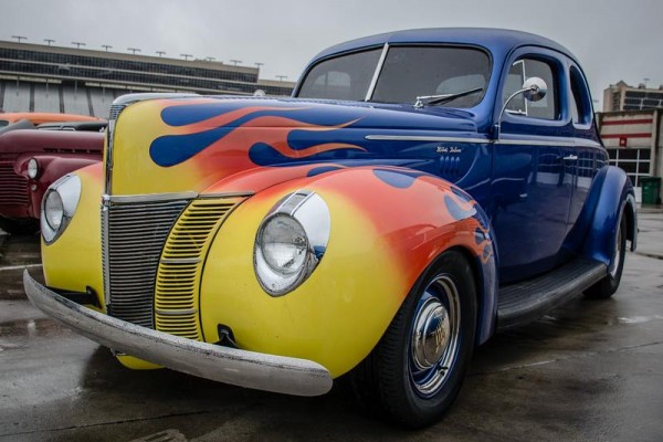 flamed ford hotrod prewar coupe