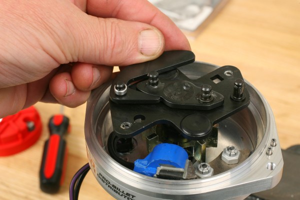 close up of mechanical advance on a distributor