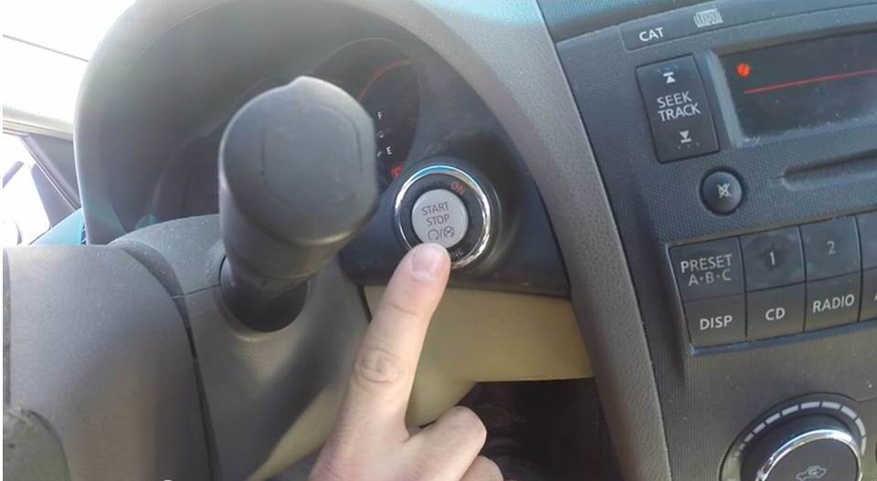 pushbutton start on a modern car