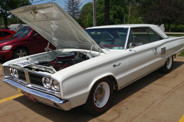 white 1966 dodge coronet