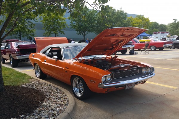 orange first gen dodge challenger