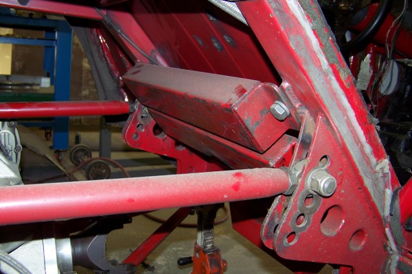 ballast mounted in a drag race car