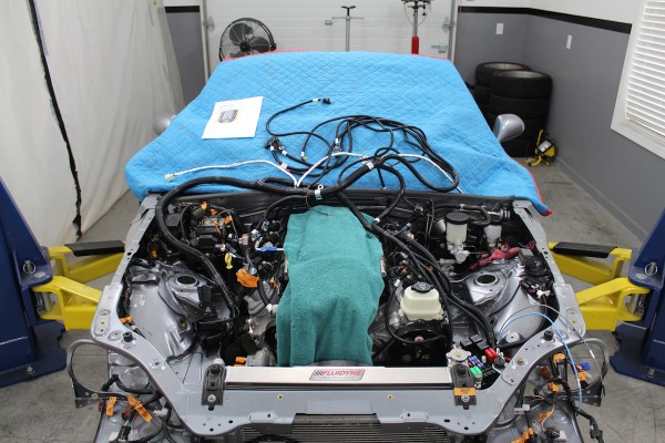 a mazda miata with front end with an ls engine swap