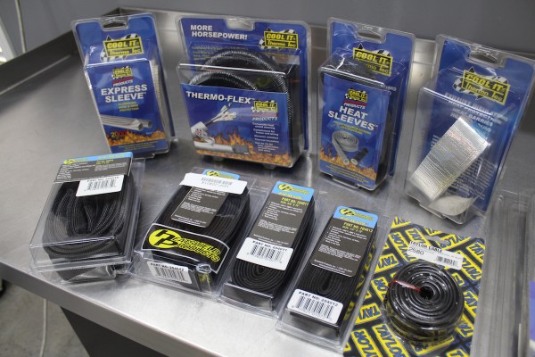 thermal sleeves and protection shields on a work table
