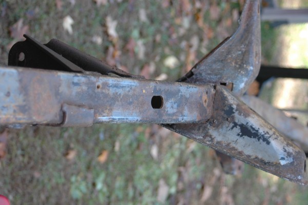 dirty, greasy vehicle frame prior to paint