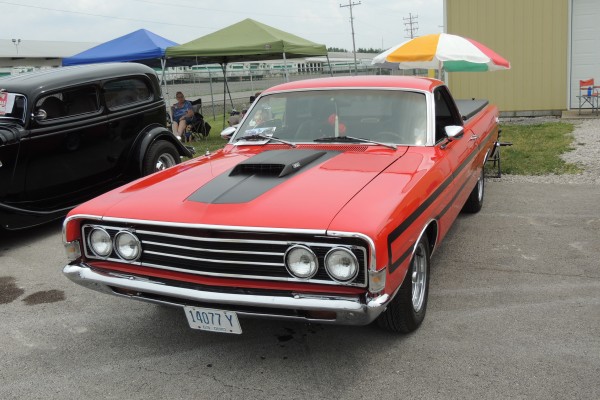 1969 ford ranchero at a cruise in car show