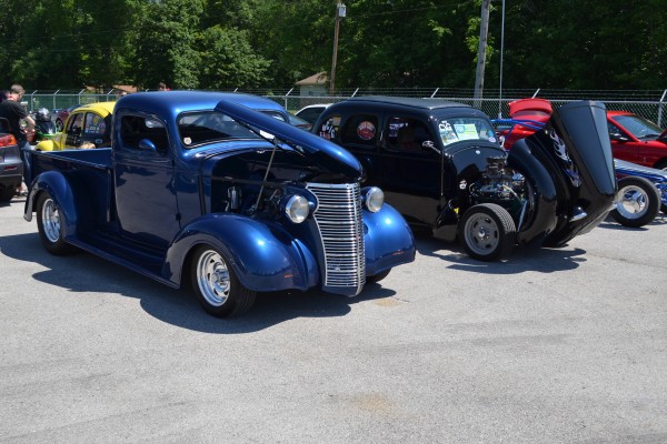 hot rods at a classic car show
